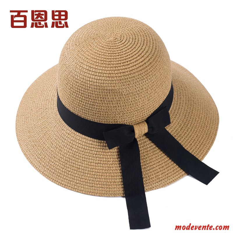 Chapeau Femme Été Crème Solaire Chapeau De Soleil Britanique All-match Gros Bleu