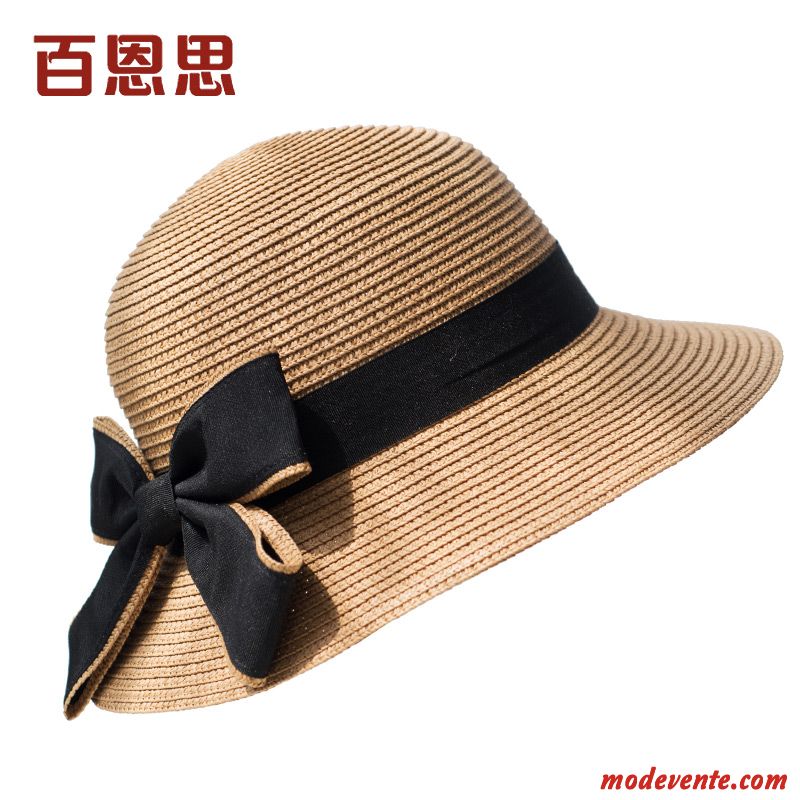 Chapeau Femme Été Crème Solaire Chapeau De Soleil Britanique All-match Gros Bleu