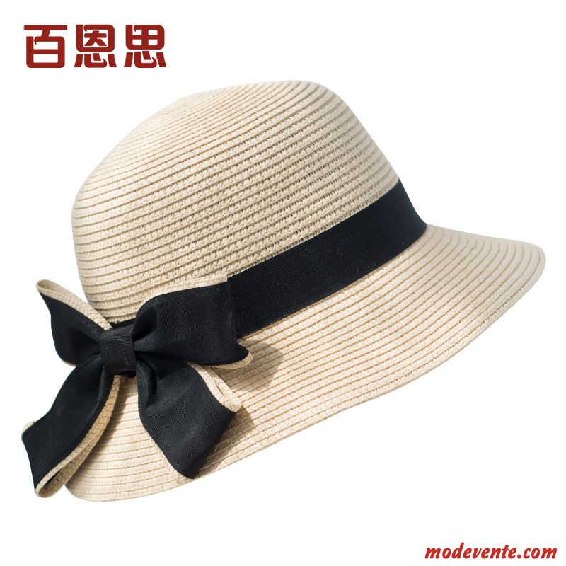 Chapeau Femme Été Crème Solaire Chapeau De Soleil Britanique All-match Gros Bleu