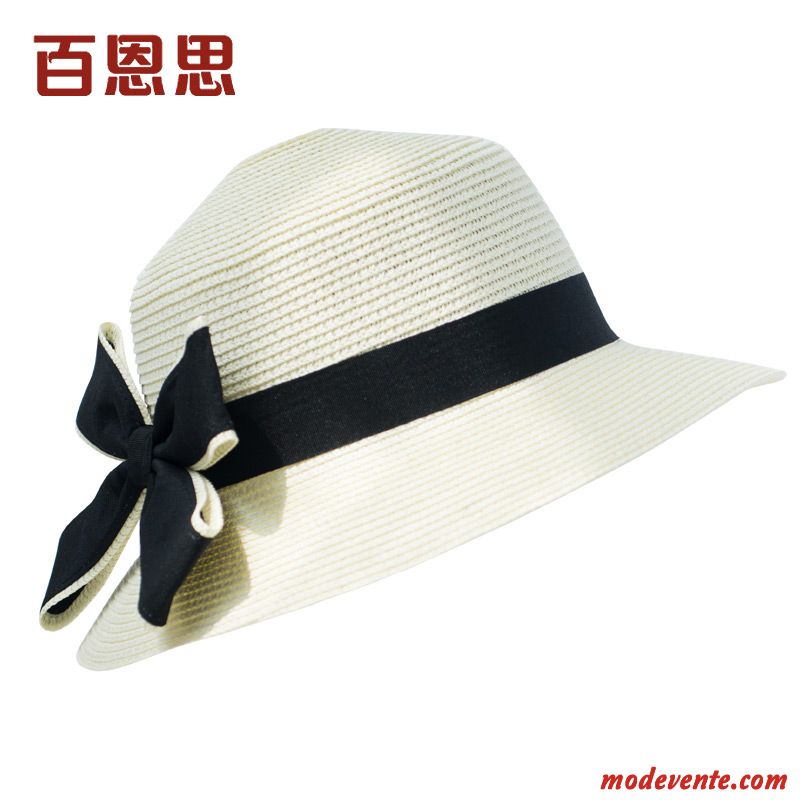 Chapeau Femme Été Crème Solaire Chapeau De Soleil Britanique All-match Gros Bleu