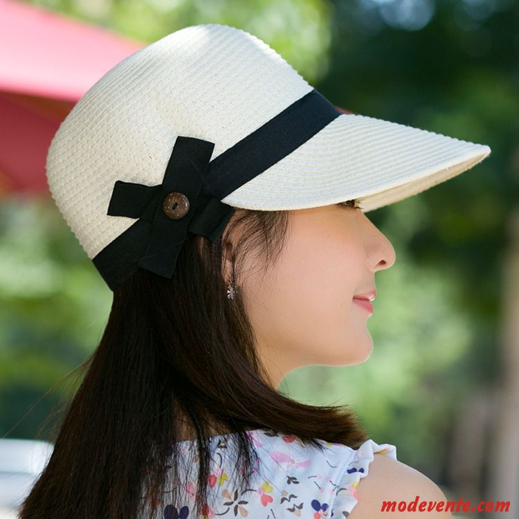 Chapeau Femme Été De Plein Air Chapeau De Soleil Voyage Chapeau De Paille Crème Solaire Brun