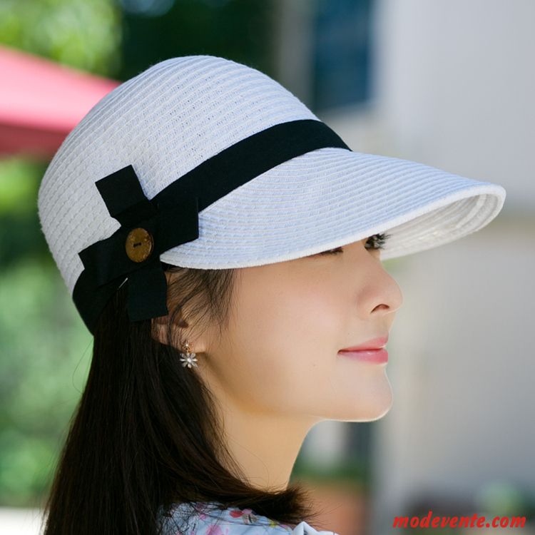 Chapeau Femme Été De Plein Air Chapeau De Soleil Voyage Chapeau De Paille Crème Solaire Brun