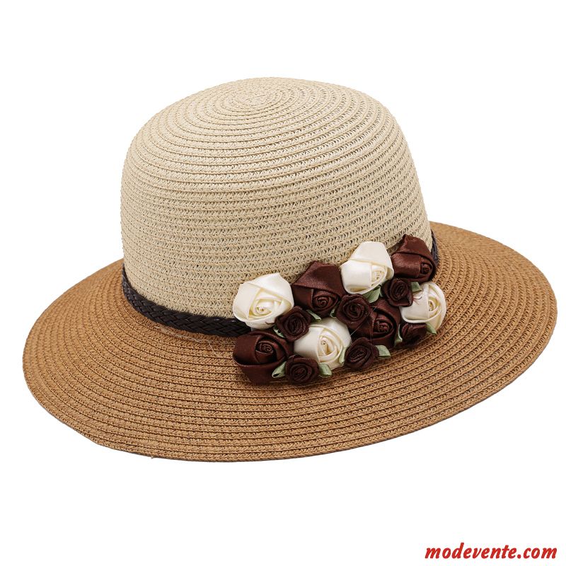 Chapeau Femme Été Plage Mode Bord De Mer Ombre Voyage