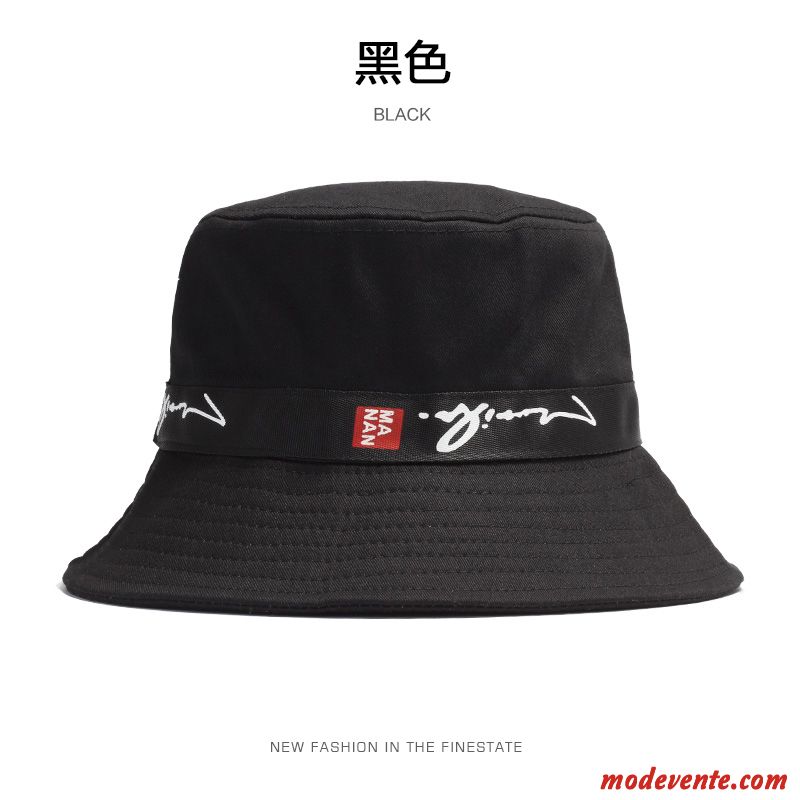 Chapeau Homme All-match Crème Solaire Personnalité Été Ombre Tendance Noir