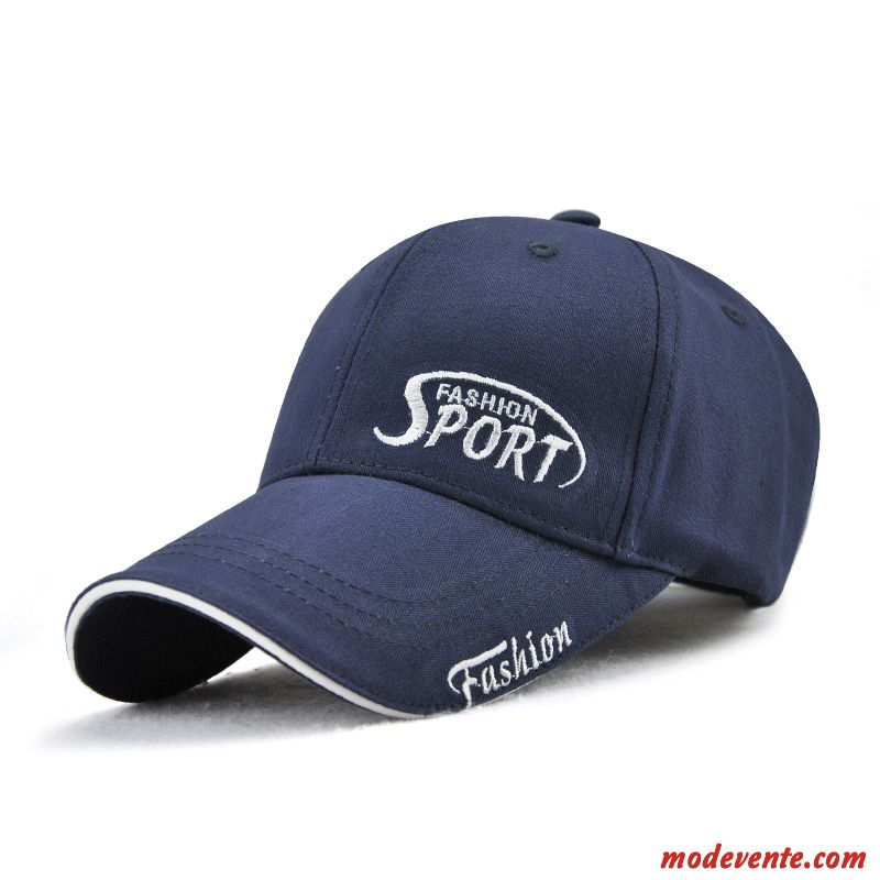 Chapeau Homme All-match Femme Casquette De Baseball Loisir Coton Crème Solaire Bleu