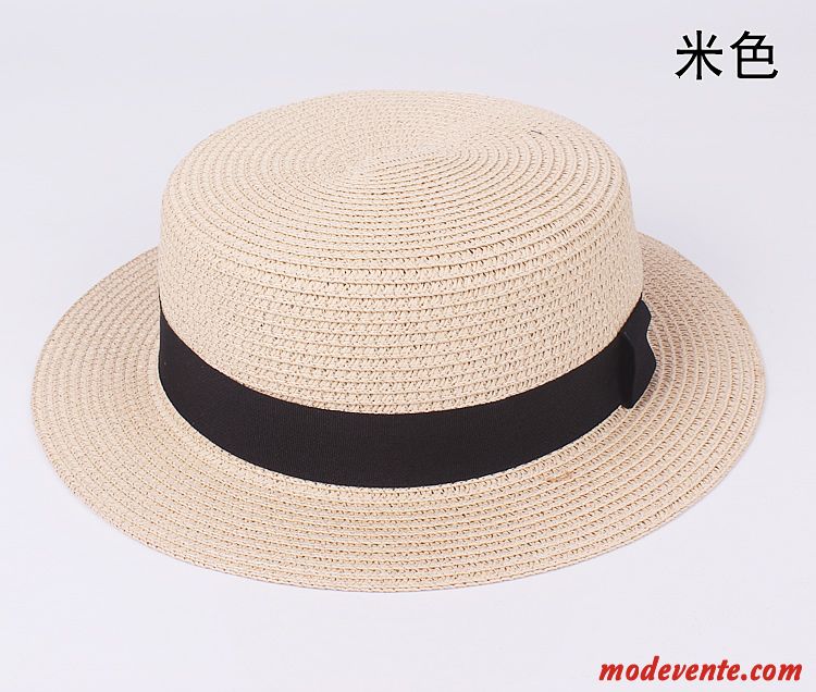 Chapeau Homme Bord De Mer Ombre Chapeau De Soleil Chapeau De Paille Plage De Plein Air Noir