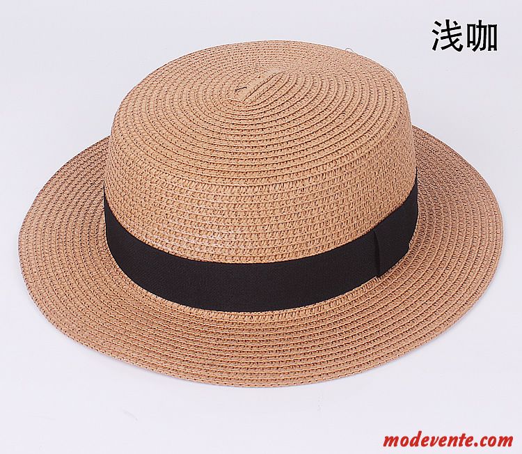 Chapeau Homme Bord De Mer Ombre Chapeau De Soleil Chapeau De Paille Plage De Plein Air Noir