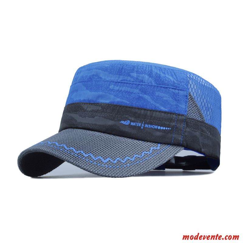 Chapeau Homme Casquette Crème Solaire De Plein Air Été Chapeau De Soleil Tendance Bleu