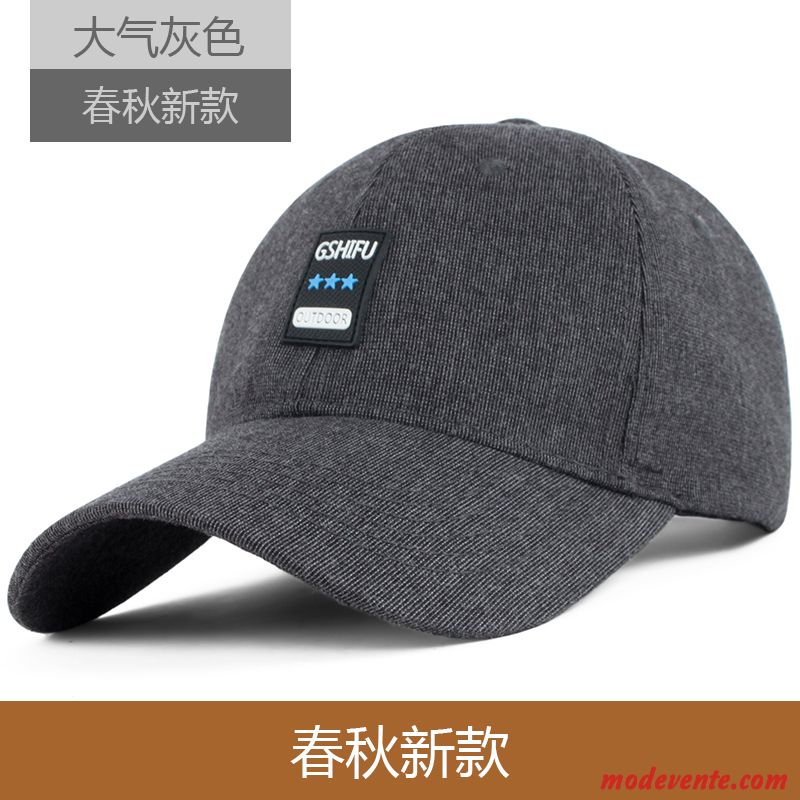 Chapeau Homme Casquette De Baseball Printemps Ombre L'automne Crème Solaire Garder Au Chaud Gris