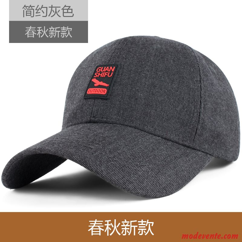 Chapeau Homme Casquette De Baseball Printemps Ombre L'automne Crème Solaire Garder Au Chaud Gris