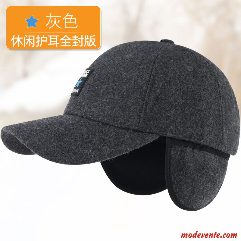 Chapeau Homme Casquette De Baseball Printemps Ombre L'automne Crème Solaire Garder Au Chaud Gris