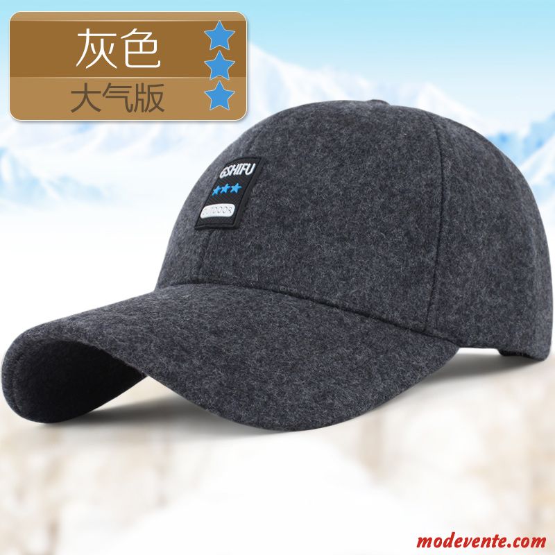 Chapeau Homme Casquette De Baseball Printemps Ombre L'automne Crème Solaire Garder Au Chaud Gris