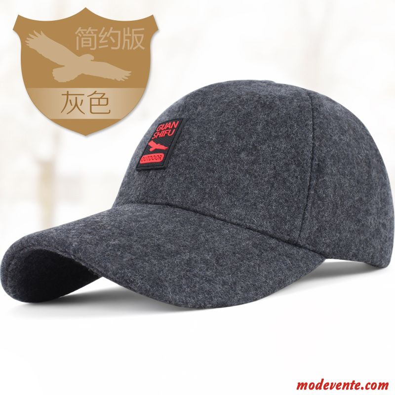 Chapeau Homme Casquette De Baseball Printemps Ombre L'automne Crème Solaire Garder Au Chaud Gris