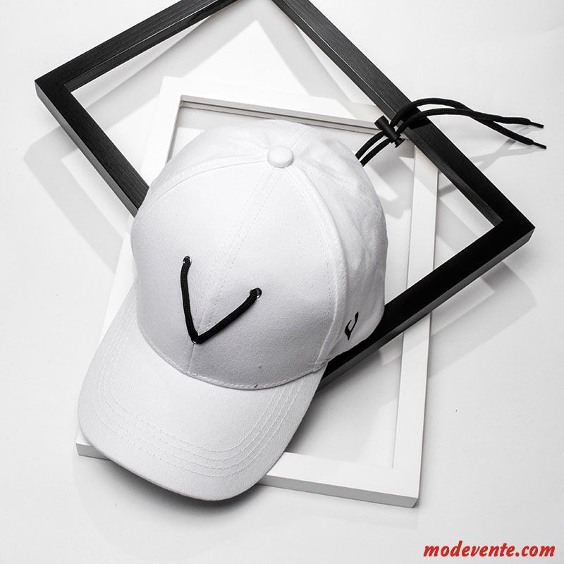 Chapeau Homme Casquette Femme Tendance Hip Hop Personnalité Casquette De Baseball Blanc Noir