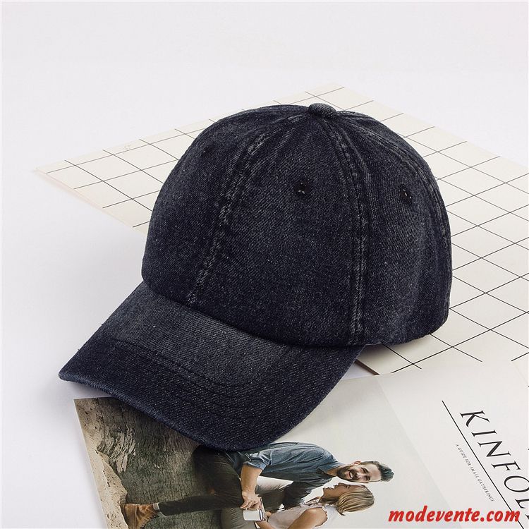 Chapeau Homme Denim Été Femme Casquette De Baseball Simple Ombre Bleu Foncé