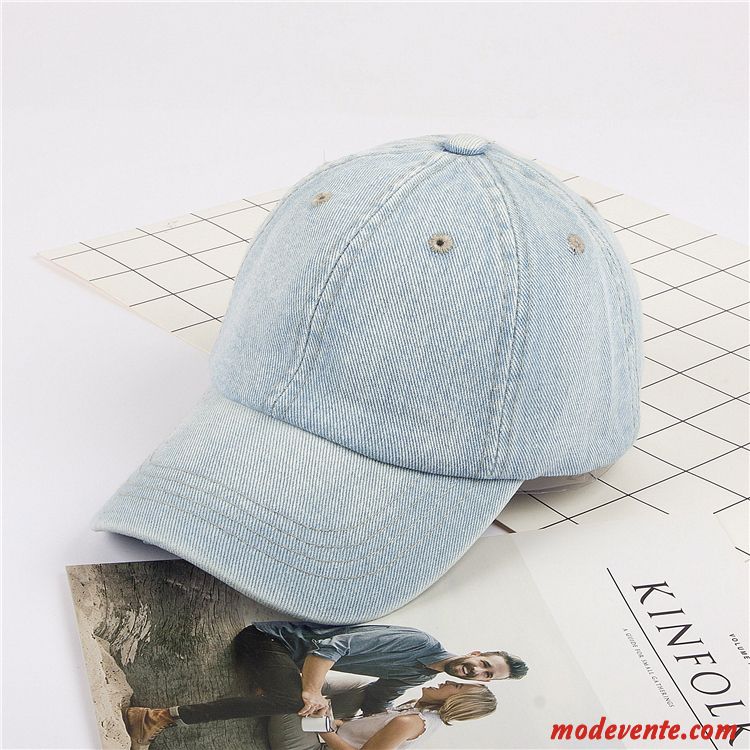 Chapeau Homme Denim Été Femme Casquette De Baseball Simple Ombre Bleu Foncé