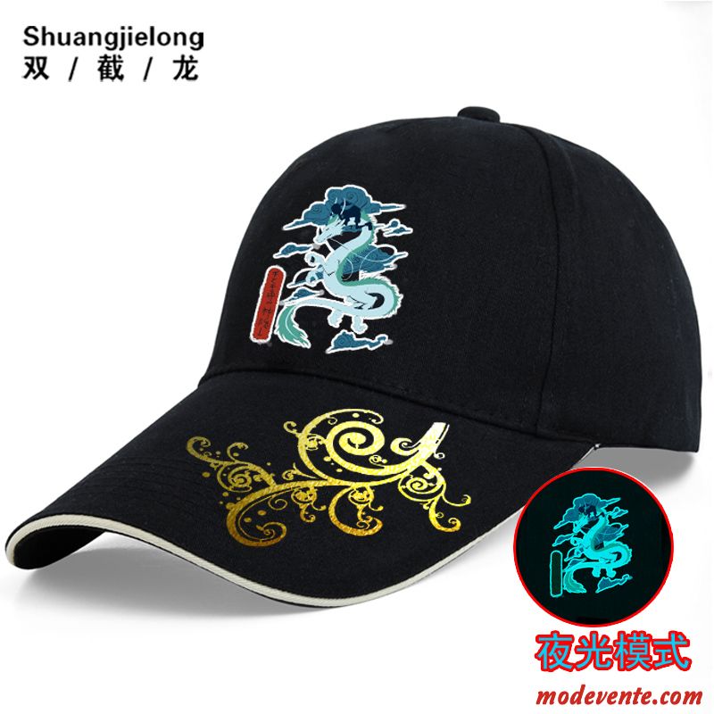 Chapeau Homme Dragon Milieu Tendance Été All-match Amoureux Blanc