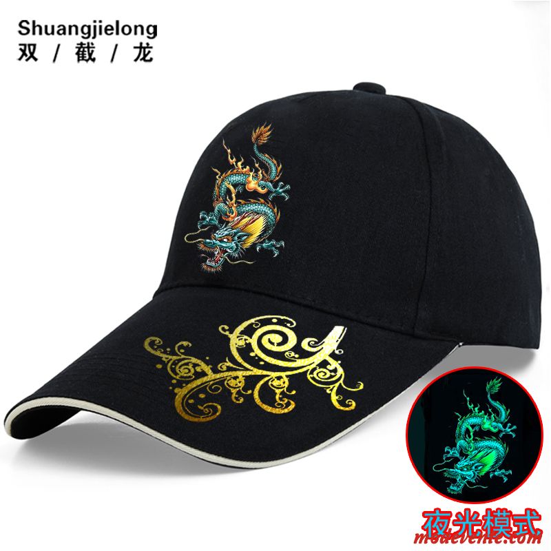 Chapeau Homme Dragon Milieu Tendance Été All-match Amoureux Blanc