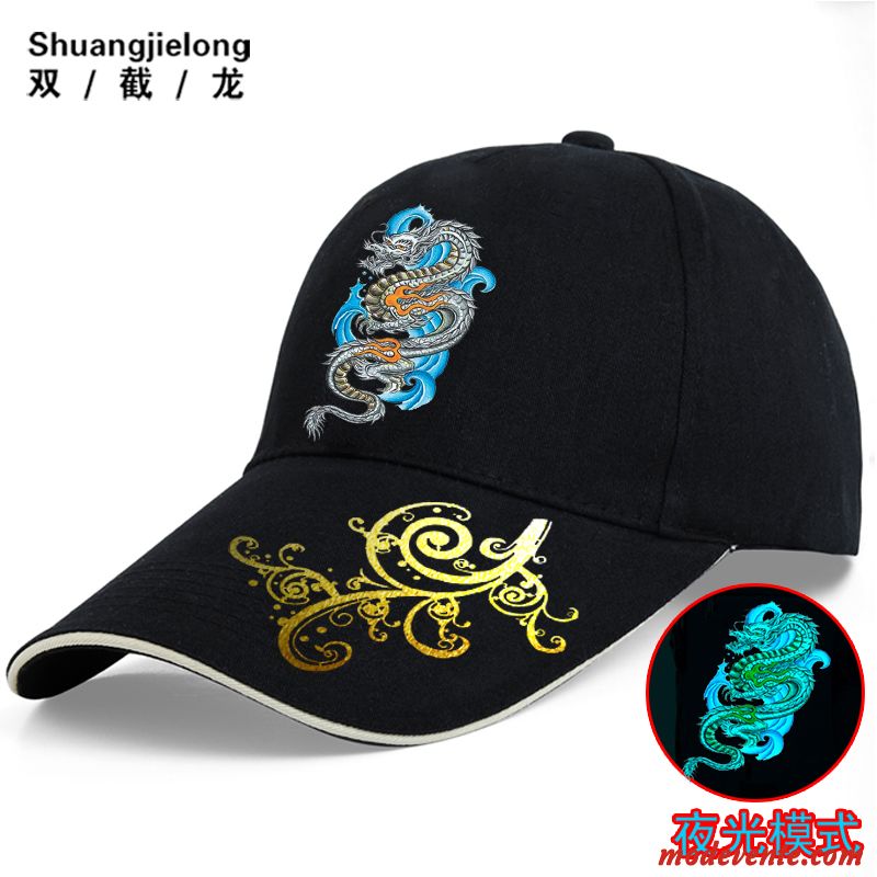 Chapeau Homme Dragon Milieu Tendance Été All-match Amoureux Blanc