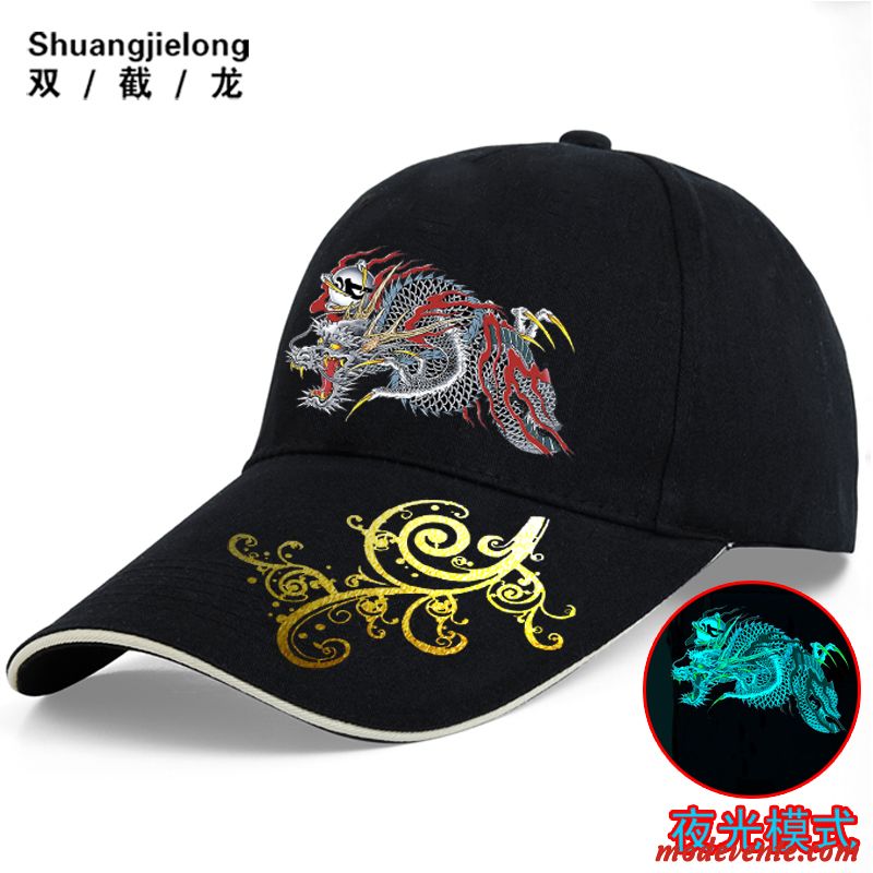 Chapeau Homme Dragon Milieu Tendance Été All-match Amoureux Blanc