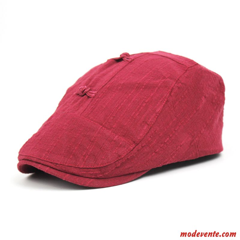 Chapeau Homme L'automne Femme Voyage Casquette Milieu Rétro Rouge