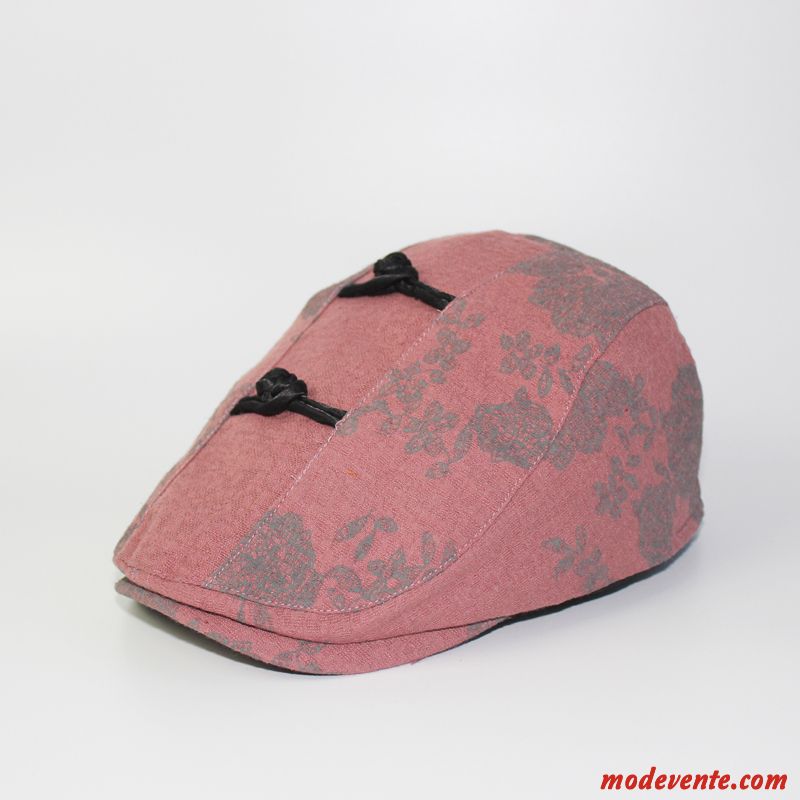 Chapeau Homme L'automne Femme Voyage Casquette Milieu Rétro Rouge