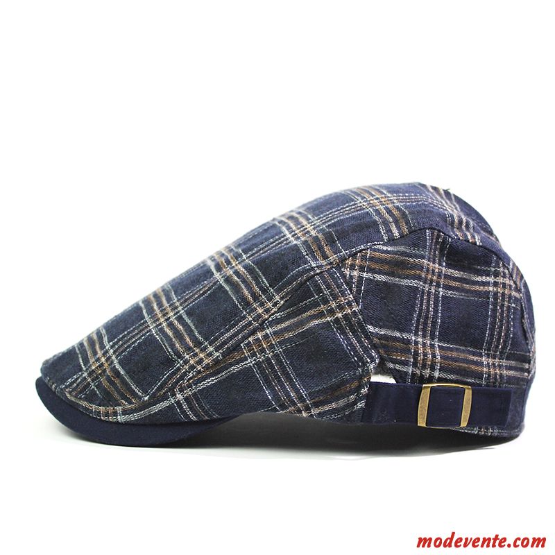 Chapeau Homme Loisir Été Plaid Casquette Tendance Voyage Bleu Clair