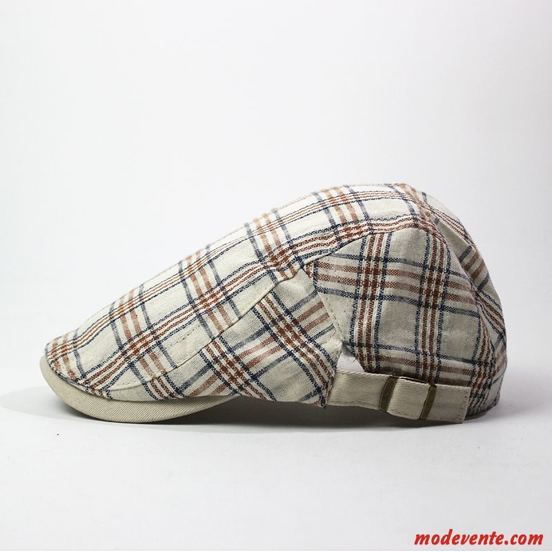 Chapeau Homme Loisir Été Plaid Casquette Tendance Voyage Bleu Clair