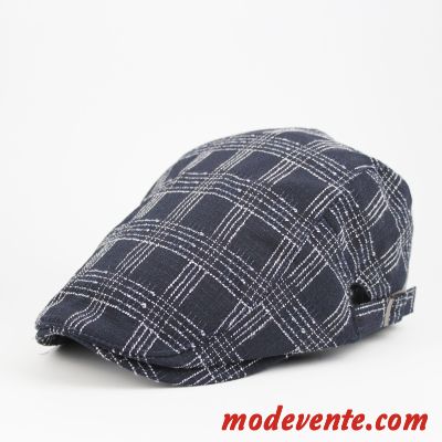 Chapeau Homme Loisir Été Plaid Casquette Tendance Voyage Bleu Clair