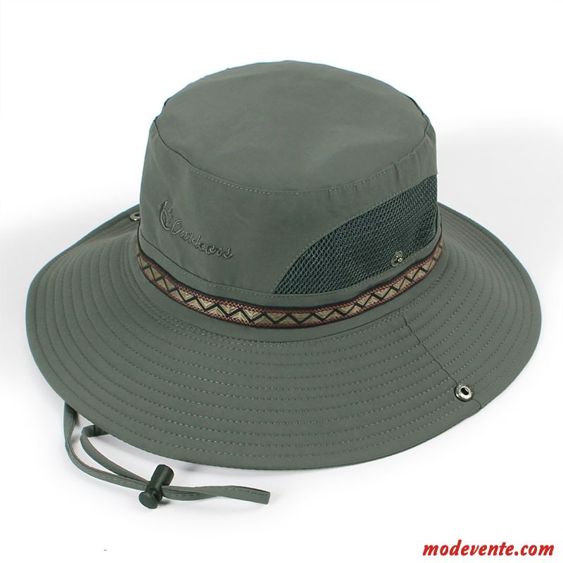 Chapeau Homme Ombre Chapeau De Pêcheur Escalade Respirant Plage Tourisme Gris