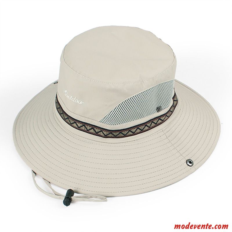 Chapeau Homme Ombre Chapeau De Pêcheur Escalade Respirant Plage Tourisme Gris