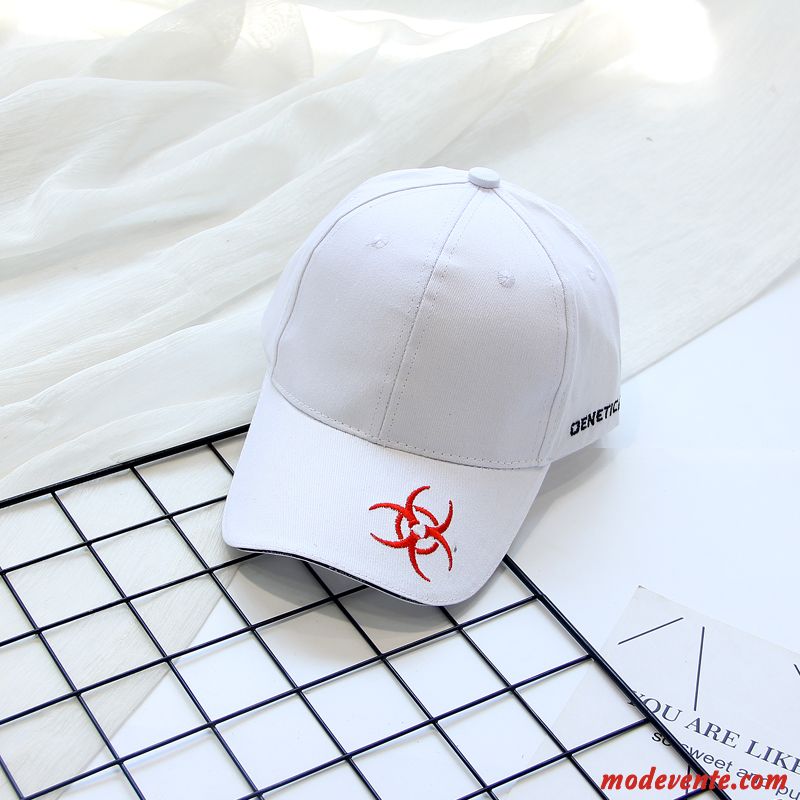 Chapeau Homme Ombre Femme Simple Étudiant Brodé Casquette Rouge