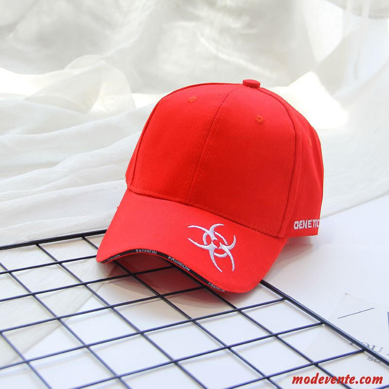 Chapeau Homme Ombre Femme Simple Étudiant Brodé Casquette Rouge