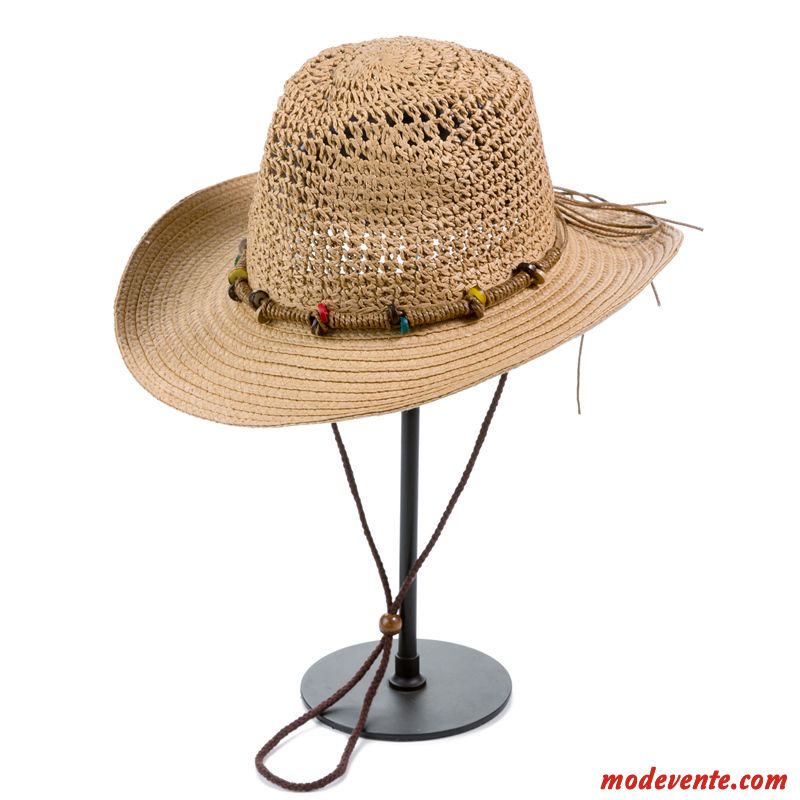 Chapeau Homme Ombre Été De Plein Air Plage Chapeau De Paille Jeunesse