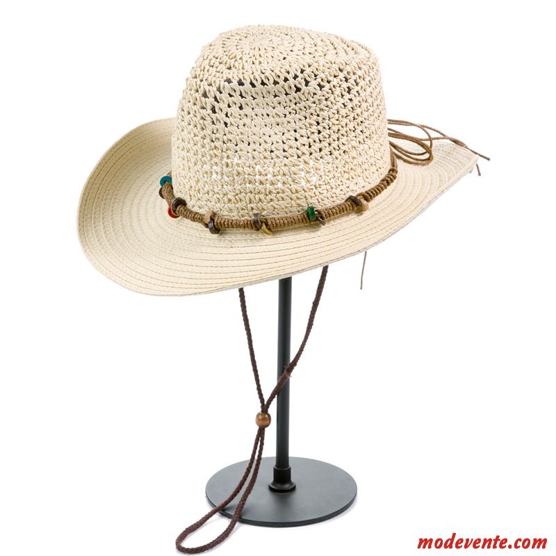 Chapeau Homme Ombre Été De Plein Air Plage Chapeau De Paille Jeunesse