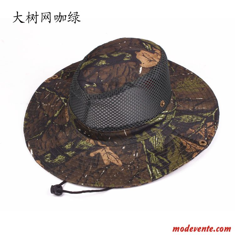 Chapeau Homme Plier Réseau Été Chevalier Ombre Tissu Jaune