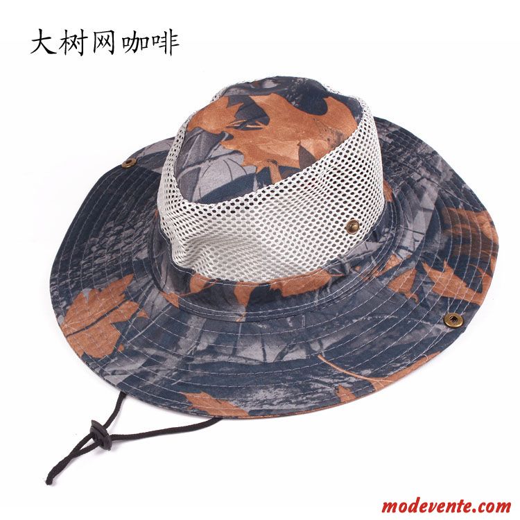 Chapeau Homme Plier Réseau Été Chevalier Ombre Tissu Jaune