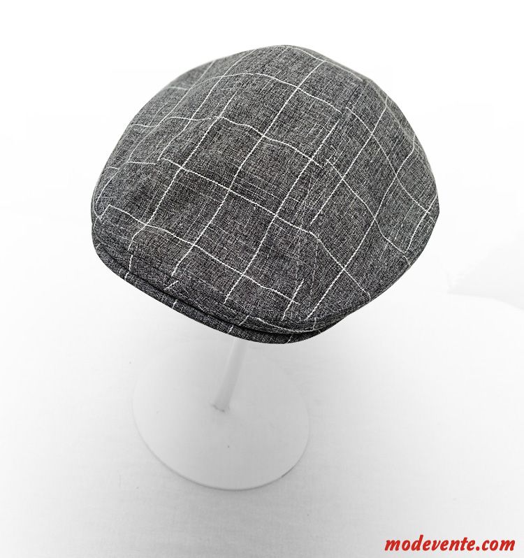 Chapeau Homme Section Mince Coton Frais Casquette Art Confortable Gris