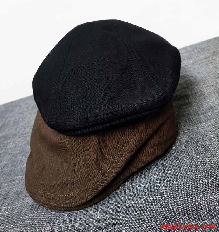 Chapeau Homme Section Mince Coton Frais Casquette Art Confortable Gris