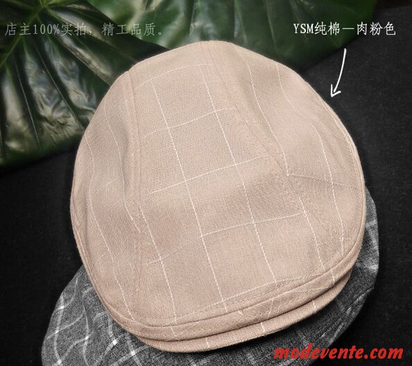 Chapeau Homme Section Mince Coton Frais Casquette Art Confortable Gris