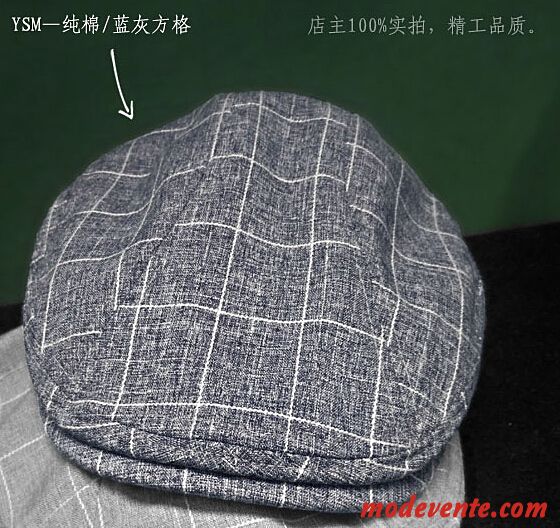Chapeau Homme Section Mince Coton Frais Casquette Art Confortable Gris