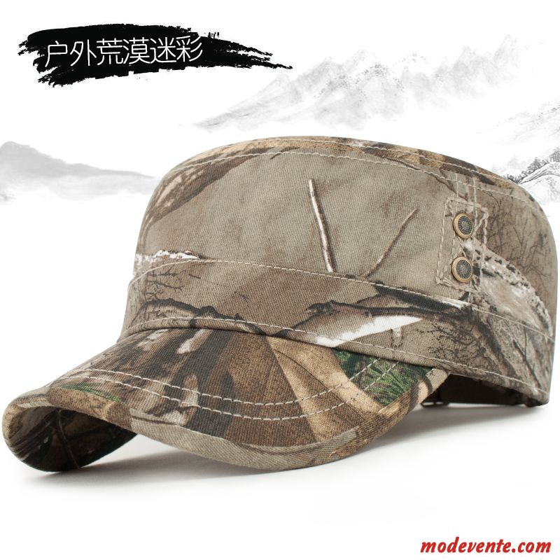 Chapeau Homme Sport Loisir Casquette De Baseball Camouflage Chapeau De Soleil Capuchon Plat Noir