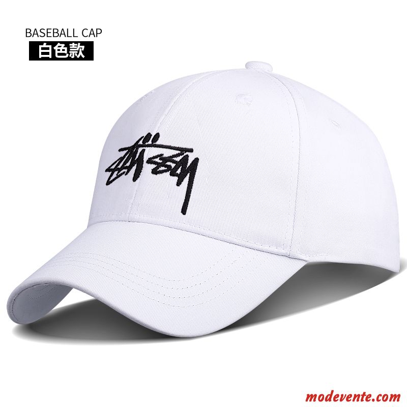 Chapeau Homme Tendance All-match Casquette Mode Loisir Femme Blanc