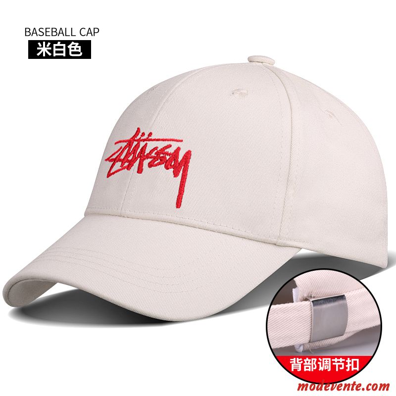 Chapeau Homme Tendance All-match Casquette Mode Loisir Femme Blanc