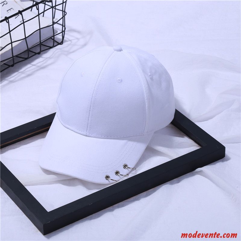 Chapeau Homme Étudiant All-match De Plein Air Crème Solaire Mode Tendance Blanc