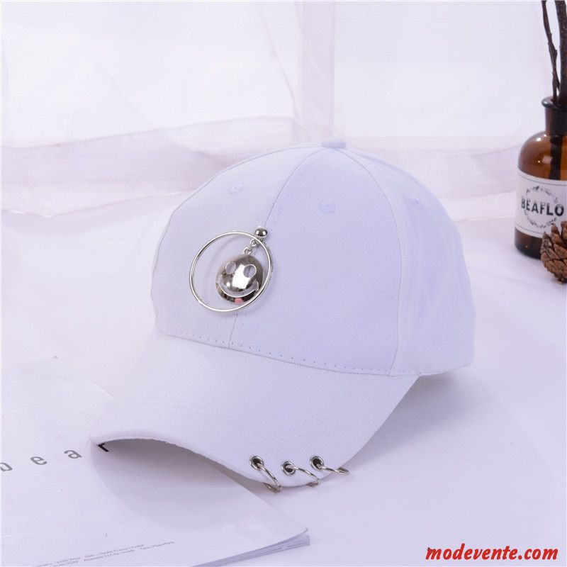 Chapeau Homme Étudiant All-match De Plein Air Crème Solaire Mode Tendance Blanc