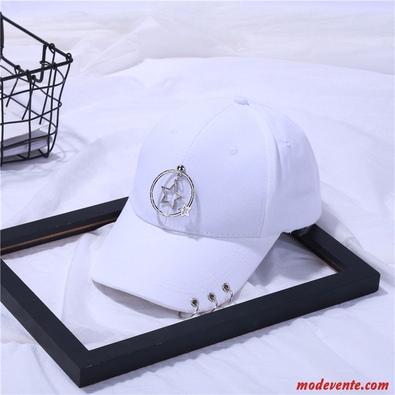 Chapeau Homme Étudiant All-match De Plein Air Crème Solaire Mode Tendance Blanc