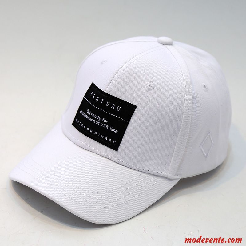 Chapeau Homme Été Amoureux Tendance All-match Femme Casquette Blanc Noir