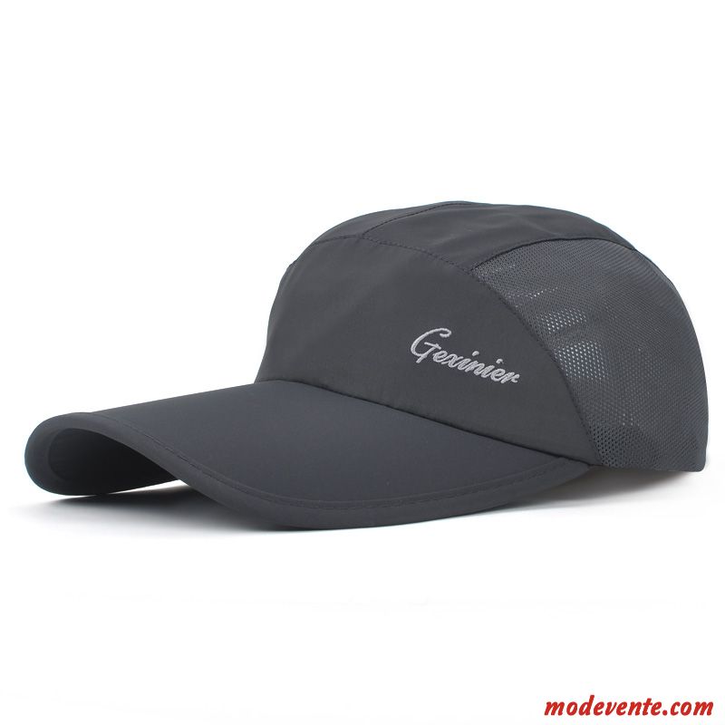 Chapeau Homme Été Crème Solaire Chapeau De Soleil Respirant Chapeau De Pêcheur Casquette De Baseball Noir