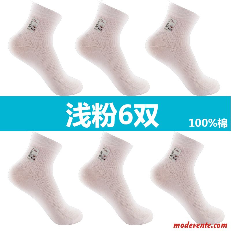 Chaussette Femme 100% Coton Chaussettes En Coton Respirant Section Mince Printemps Chaussette Courte Pure Rose